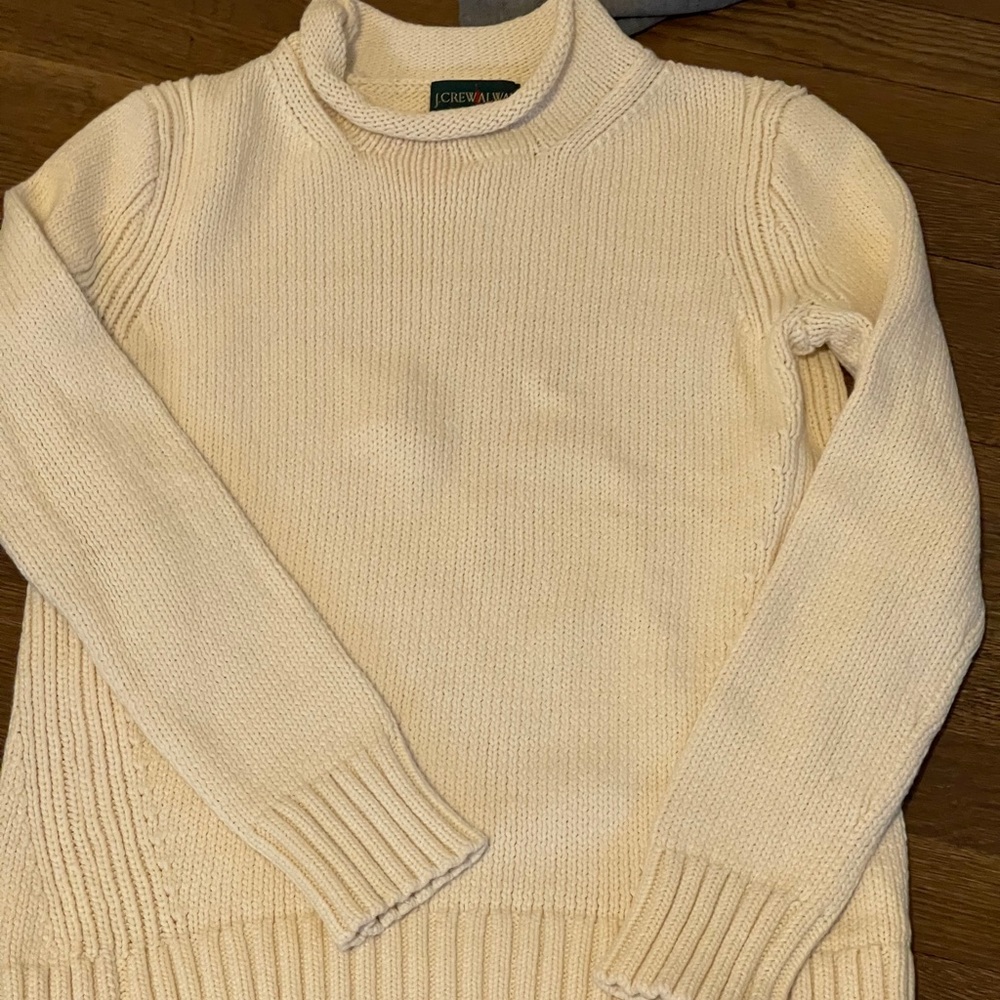 J.Crew ivory cream off white rollneck sweater XS